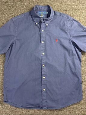Ralph LaurenMen’s Classic Fit Short Sleeve Button-Down in Blue